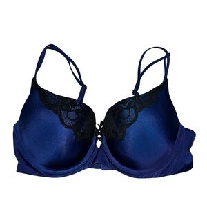 Victoria’s Secret Blue and Black Balconette Bra Size 34D